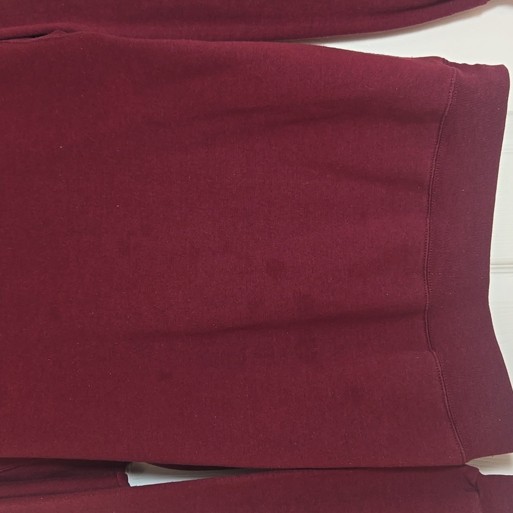 Hanes EcoSmart Maroon Crewneck Sweatshirt Cotton Blend Unisex S - Picture 5 of 10